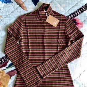 Reformation Eve Turtleneck Ribbed L/S Top